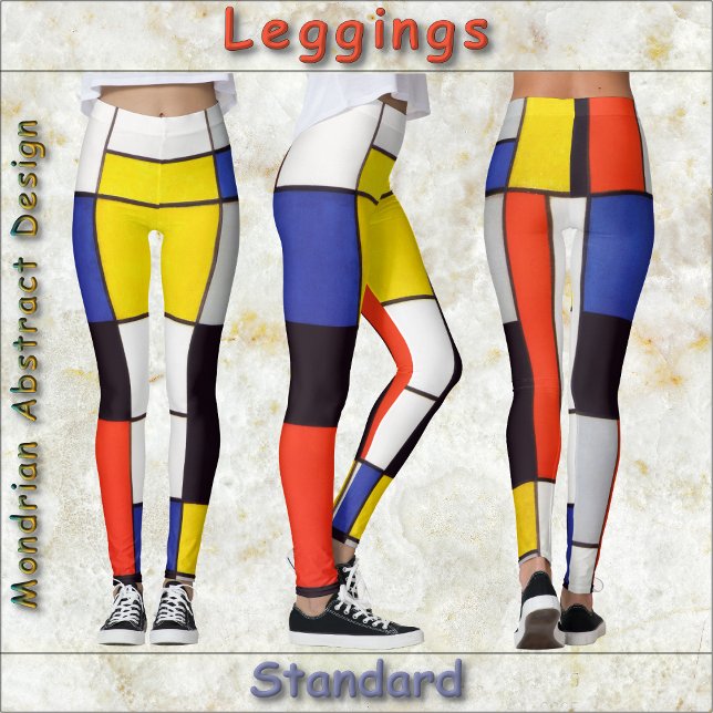 LEGGINGS - Mondrian Abstract of Primary Colours (Creator Uploaded)