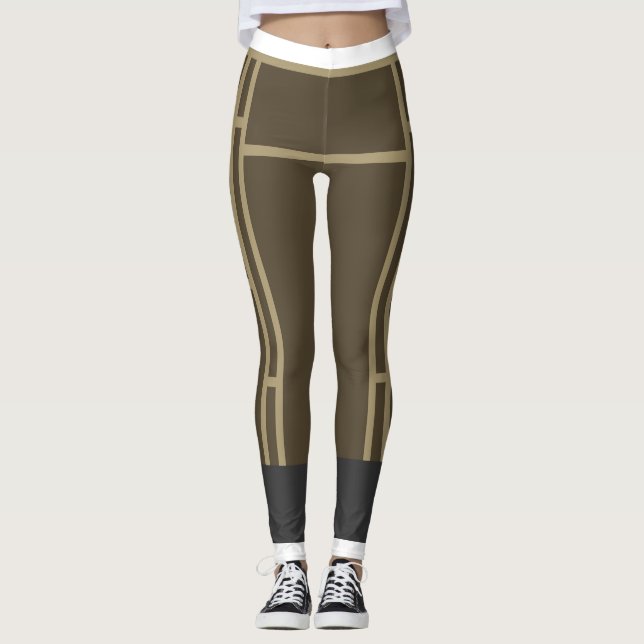 Leggings Mondrian Brown Beige 1 (Front)