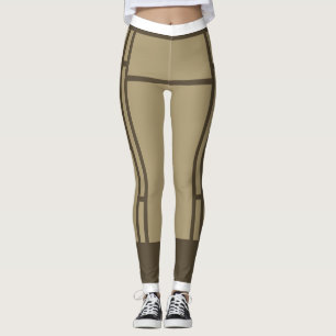 Leggings Mondrian Inspired Beige Brown 3