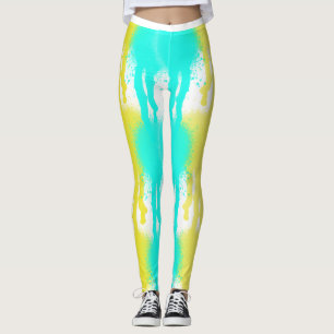 Leggings  Multi-color Splatter Running Paint fun