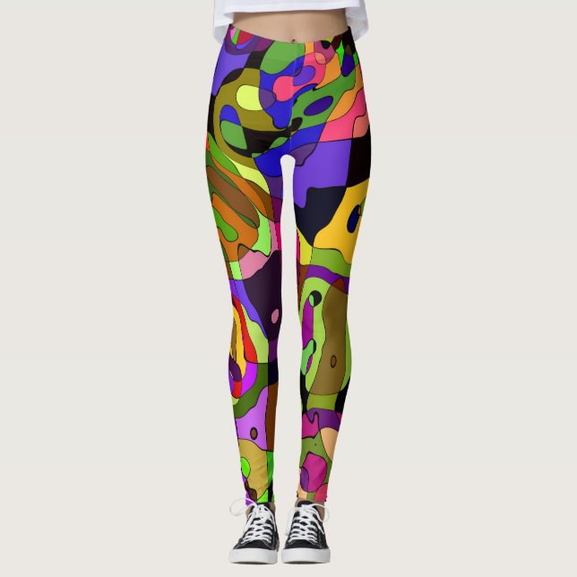 Leggings Pastel Harlequin Multi Colour Custom (Front)
