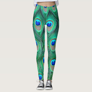 Leggings-peacock plumage texture leggings