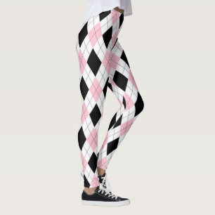 Leggings/Pink and Black Diamonds Leggings