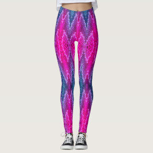 Leggings - Pink and Blue Kaleidoscope Pattern