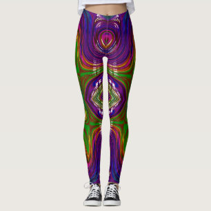 Leggings ~ purple green pink ~ Original