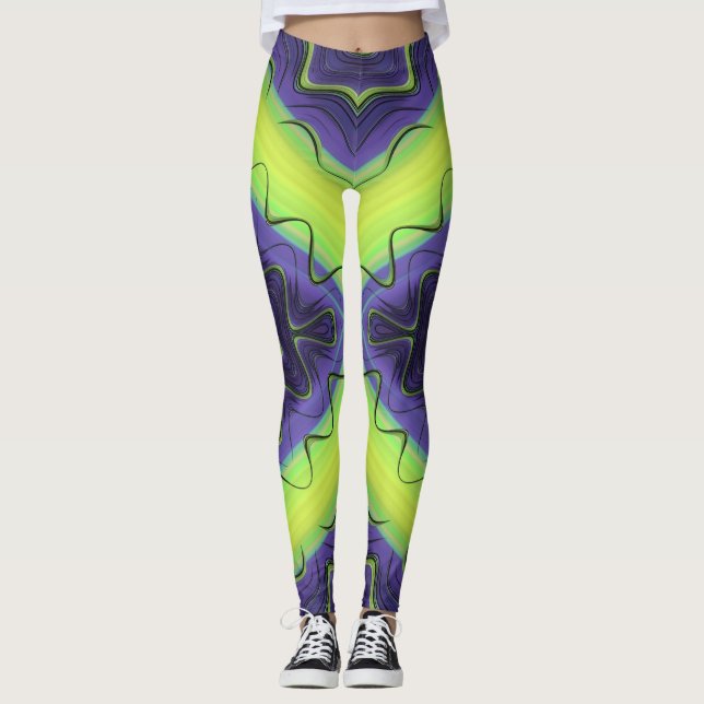 Leggings ~ purple yellow ~ Original (Front)