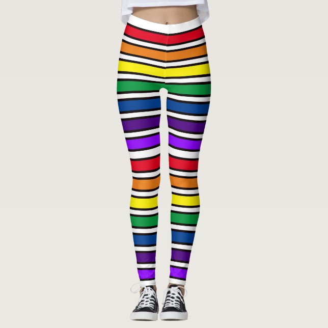 Leggings - Rainbow Coloured Bars (Front)