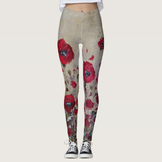 Leggings Red Poppies