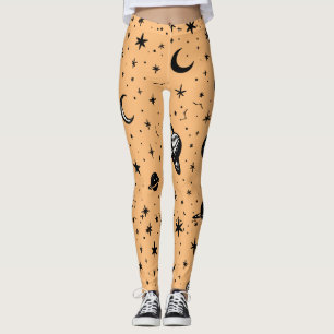 Leggings - Starry Night & Moon Phases Pattern