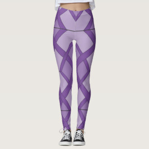 Leggings - Tiled Lattice Pattern in Three Shades