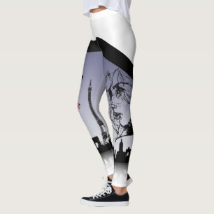 Leggings with a panorama of Paris and the Eiffel T