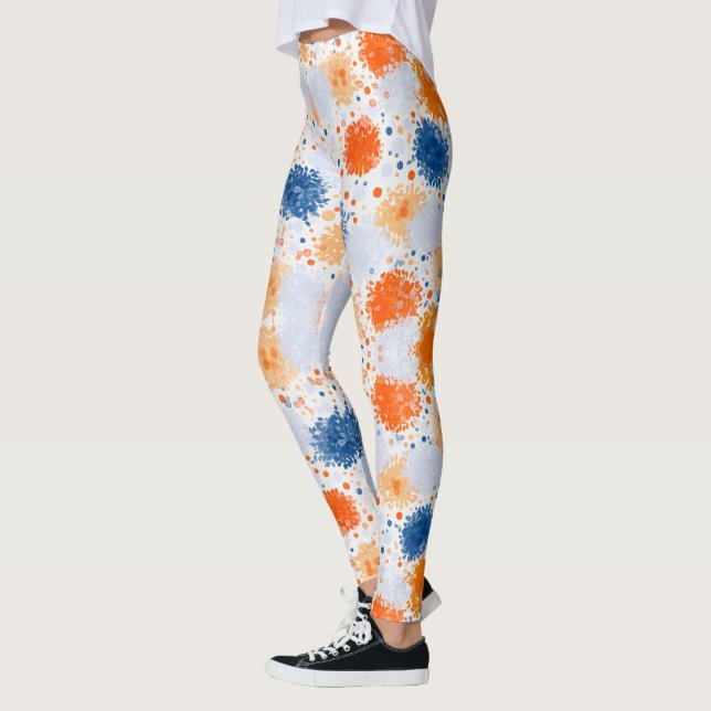 Leggings with a vibrant abstract design  (Left)
