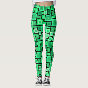 Leggings with art of geometric shapes