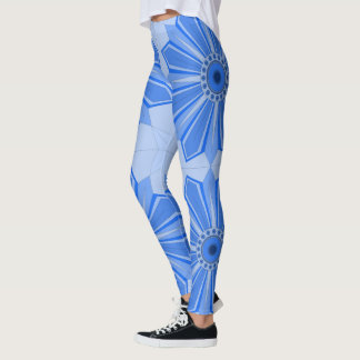 Leggings with cool blue art