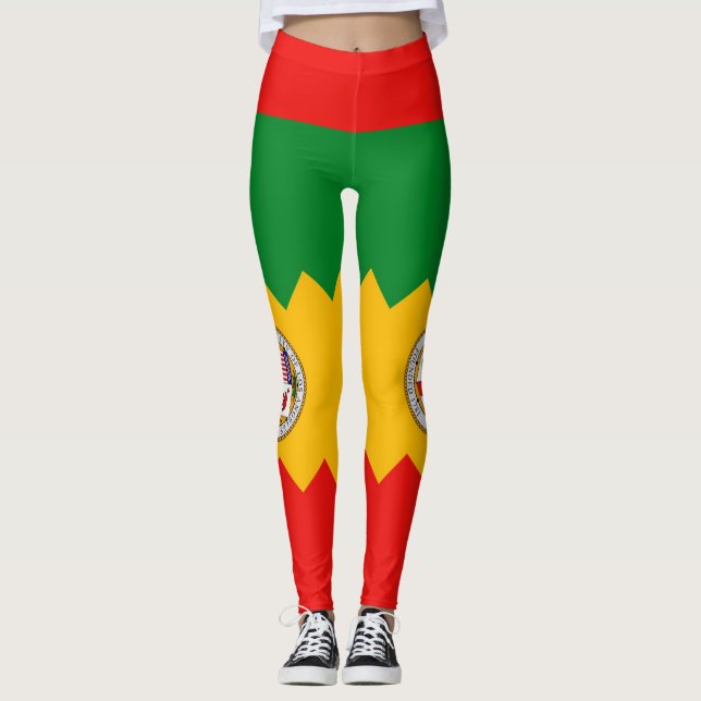 Leggings with flag of Los Angeles City, USA (Front)