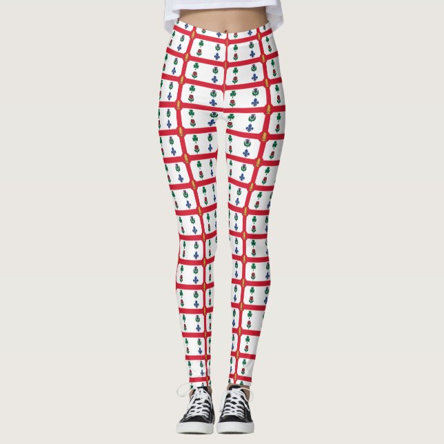 Leggings with flag of Montreal, Canada (Front)