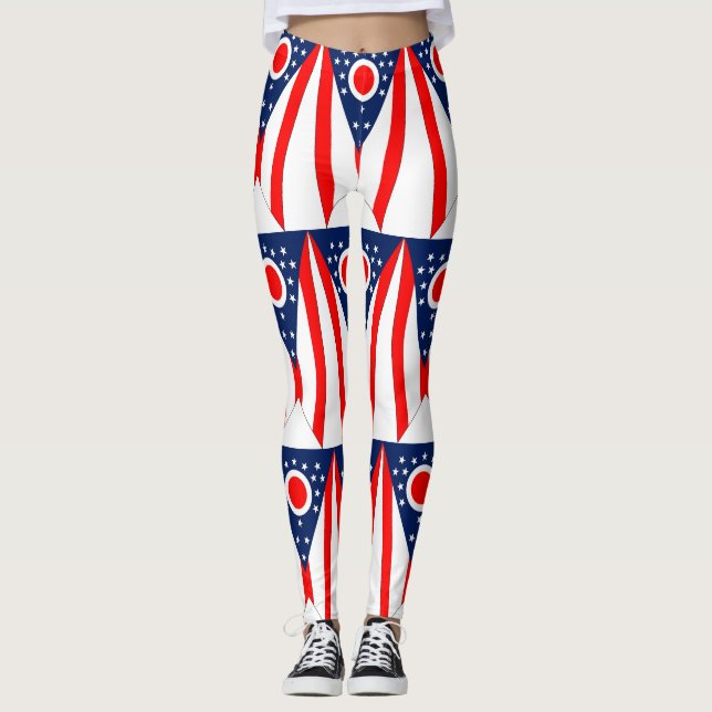 Leggings with flag of Ohio State, USA (Front)