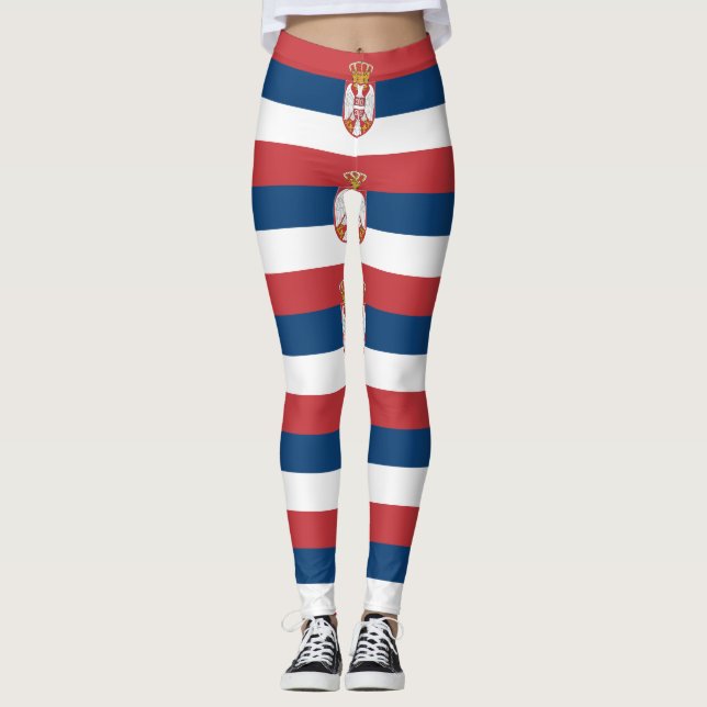 Leggings with flag of Serbia (Front)