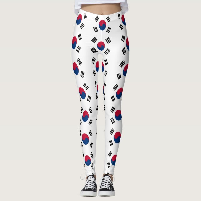 Leggings with flag of South Korea (Front)