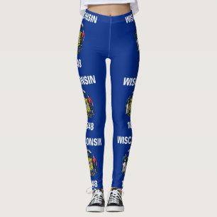 Leggings with flag of Wisconsin State, USA