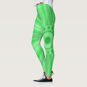 Leggings with green art