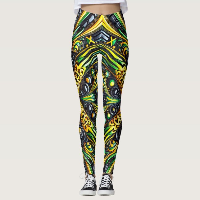 Leggings with Jamaican Colours design (Front)