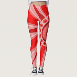 Leggings with red warm art