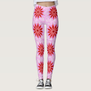 Leggings with red warm art