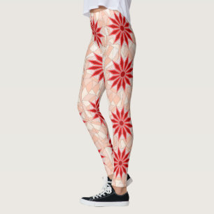Leggings with red warm art