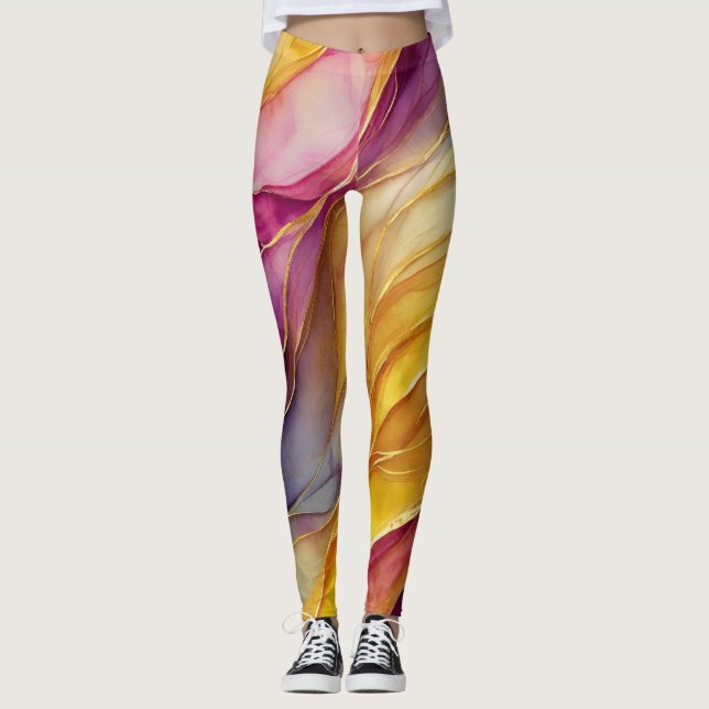  Leggings with vibrant waves of colour (Front)