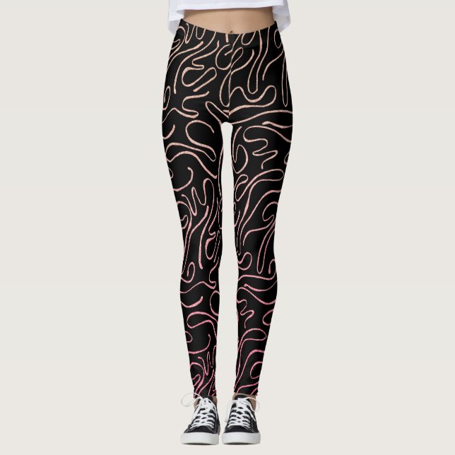 Leggings woman glitter pink (Front)