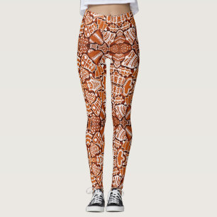 Leggings Yoga Pants Gingerbread Cookie