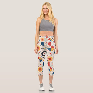 Leggins geometric design capri leggings