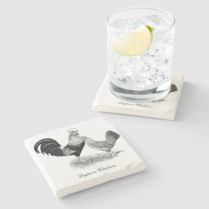 Leghorns Production Brown Chickens Stone Coaster