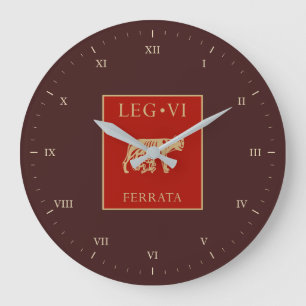 Legio VI Ferrata Vexillum with Roman Numerals Large Clock