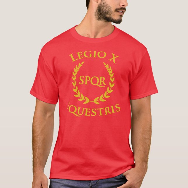 Legio X Equestris Red with Gold T-Shirt (Front)
