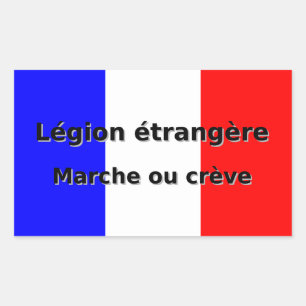 Legion etrangere - Marche ou creve Rectangular Sticker