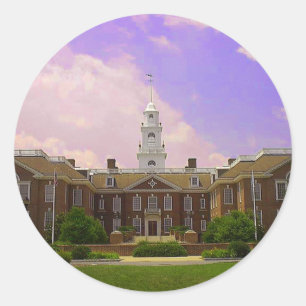 Legislative Hall Delaware State Capitol in Dover Classic Round Sticker