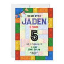 Lego Block Party Сolorful Birthday Invitation