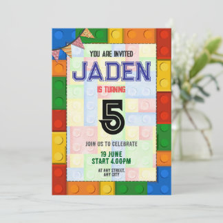 Lego Block Party Сolorful Birthday Invitation