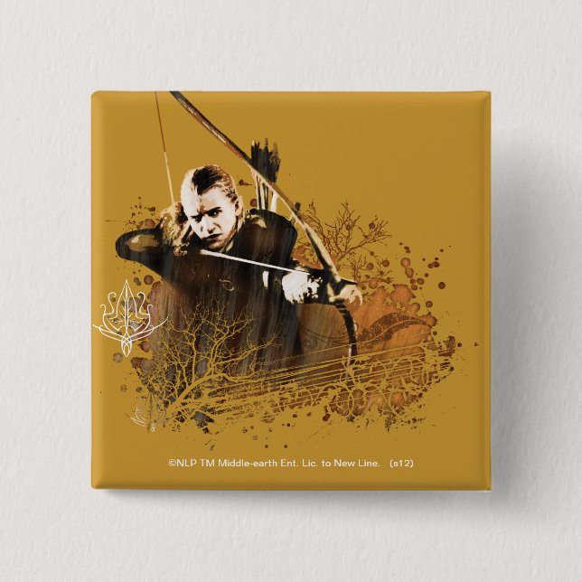 LEGOLAS GREENLEAF™ Shooting Arrow 15 Cm Square Badge (Front)