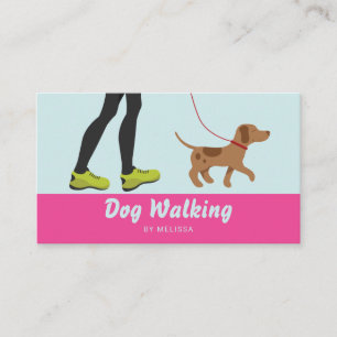 Legs And A Cute Brown Dog - Dog Walking Services Business Card