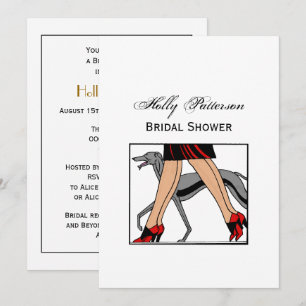 Legs Art Deco Women Greyhound Whippet Dog R Invitation