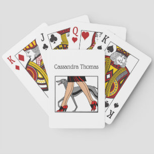 Legs Art Deco Women Greyhound Whippet Dog R Playing Cards