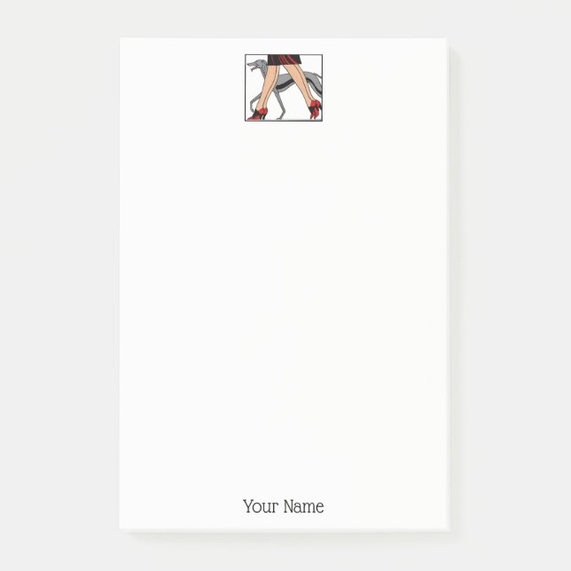 Legs Art Deco Women Greyhound Whippet Dog R Post-it Notes (Front)