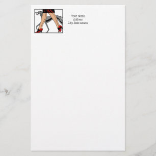 Legs Art Deco Women Greyhound Whippet Dog R Stationery