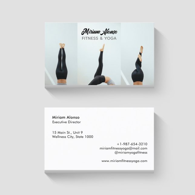 Legs Yoga Poses Fitness & Yoga White Business Card (Creator Uploaded)