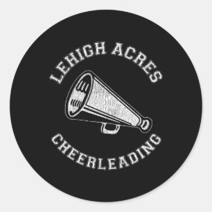 Lehigh Acres Cheer Distressed Retro 90's Cheerlead Classic Round Sticker