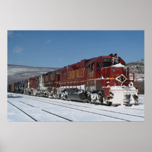 Lehigh Valley EMD No. 311 leads freight, Lehighton Poster