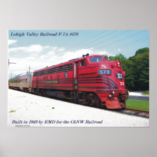 Lehigh Valley Railroad F-7A #578 at Cape May N. J. Poster